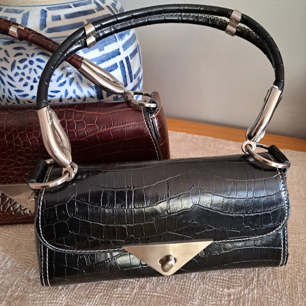 Vintage Y2K Crocodile Print Handbags - Picture 2 of 9